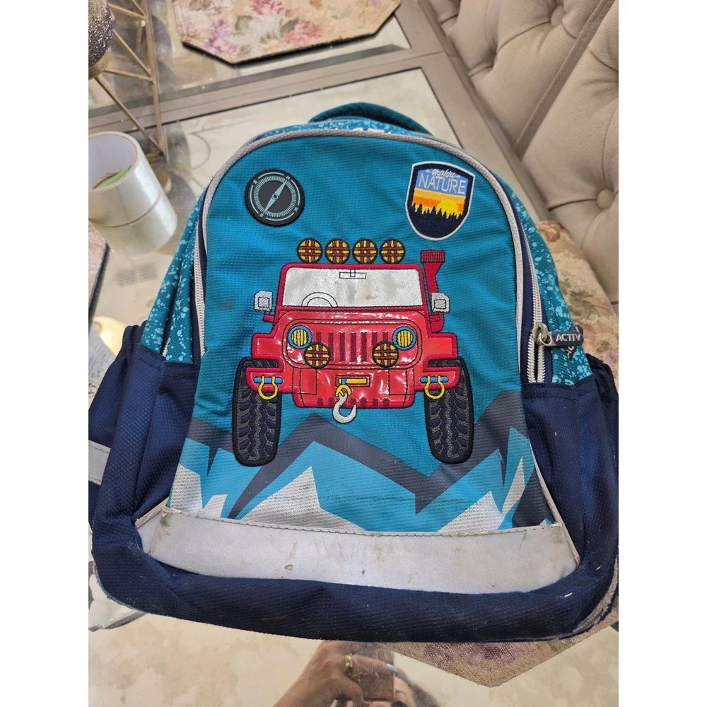 Activ New Kids Blue Off-Road Truck Backpack Reflective Adventure School Bag